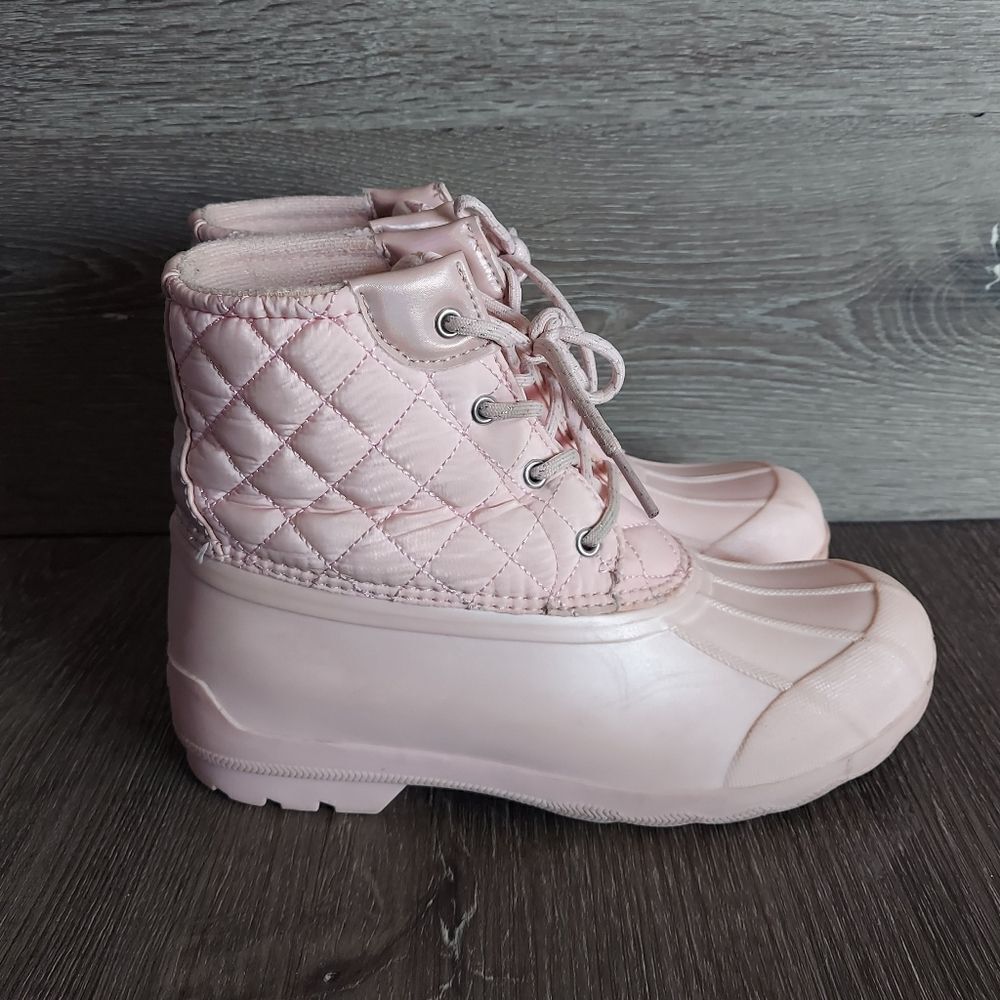 Sperry Port Duck Boots Quilted Light Pink Size 4M
